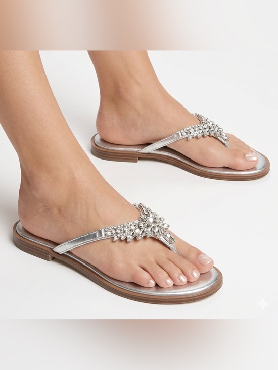 Naturalizer Shoes - Naturalizer Liliana Rhinestone Thong Slide Sandals Size 7.5